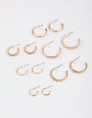 Gold Multi Hoop Earrings 6-Pack