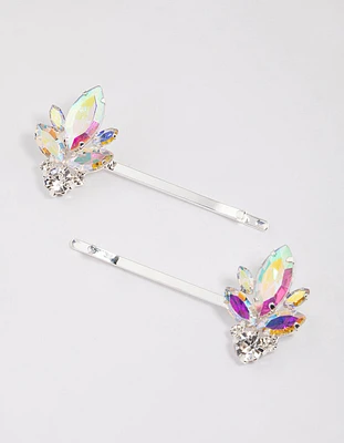 Silver Diamante Hair Pin Pack