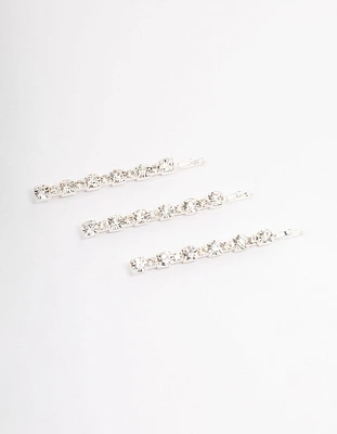 Silver Diamante Hair Pin Pack