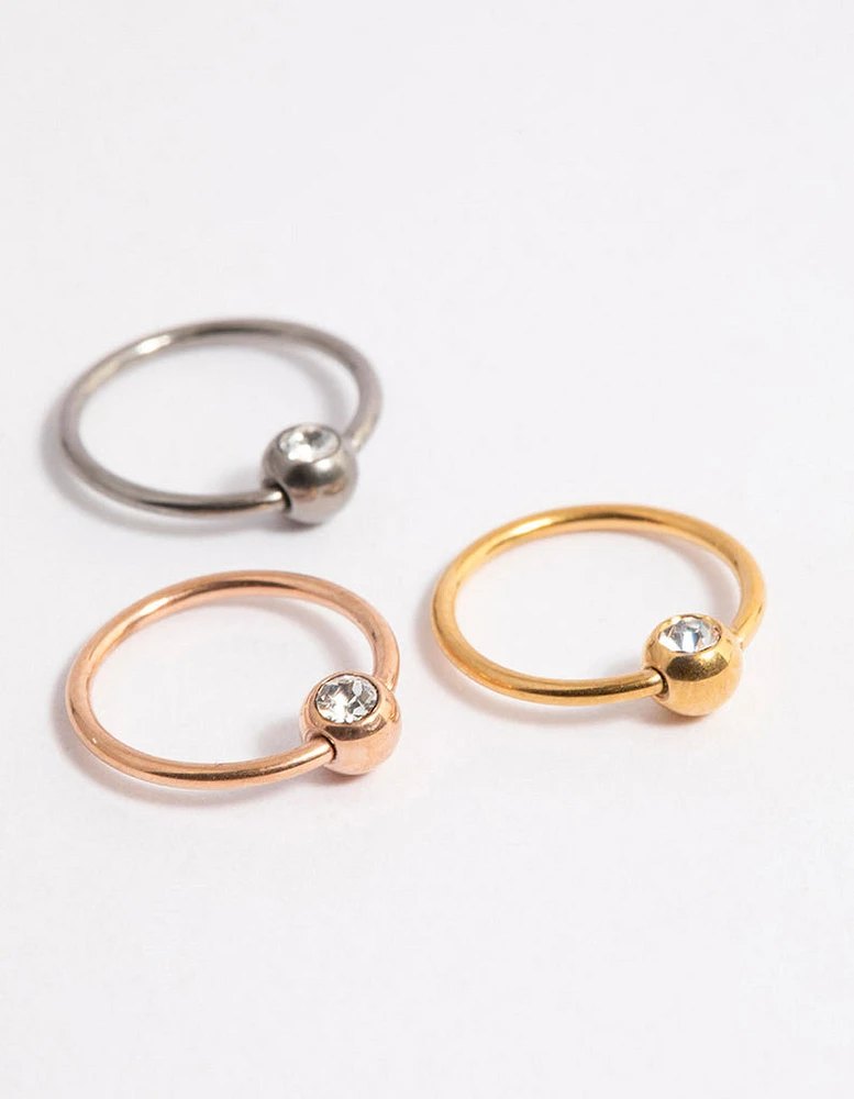 Titanium Nose Ring Pack