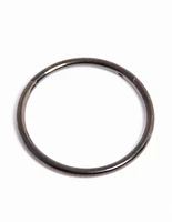 Black Coated Titanium Fine Band Hinged Clicker Ring