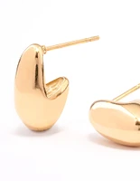 Gold Plated Surgical Steel Curved Bubble Stud Earrings