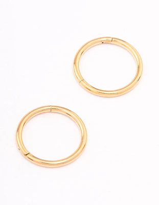 Gold Plated Plain Clicker Earrings 7mm