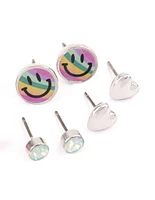 Kids Smiley Cloud Stud Earrings 6-Pack