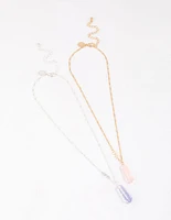 Kids Star & Clear Crystal BFF Pendant Necklaces