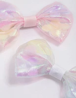 Kids Fabric Clear Flower & Bow Hair Clip Pack