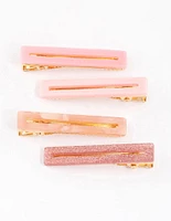 Kids Thin Rectangular Hair Clips 4-Pack