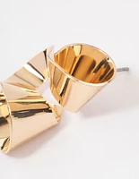 Gold Ribbon Curl Drop Earrings