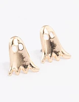 Gold Cute Ghost Stud Earrings