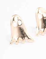 Gold Cute Ghost Stud Earrings