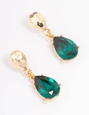 Green Stone Drop Earrings