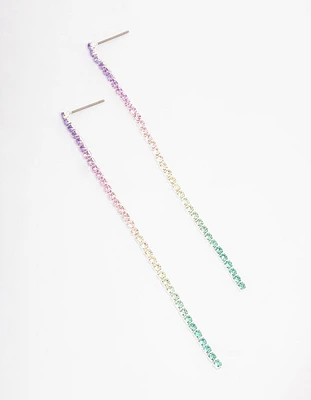 Bright Rainbow Cup Chain Drop Earrings