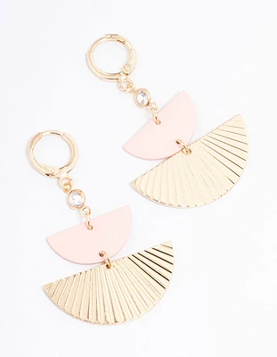 Blush Semi-Circle Disc Drop Earrings