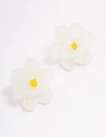 Frosted Flower Stud Earrings