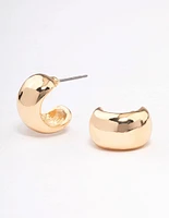 Gold Mini Chubby Huggie Earrings