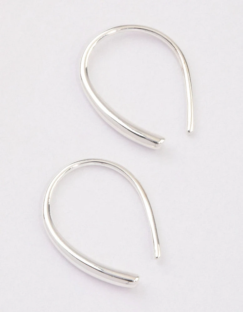 Sterling Silver Wishbone Thread Through Earrings