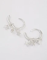 Sterling Silver Trio Star Huggie Earrings