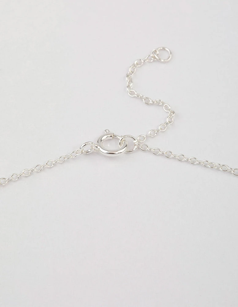 Sterling Silver Trio Round Cubic Zirconia Necklace