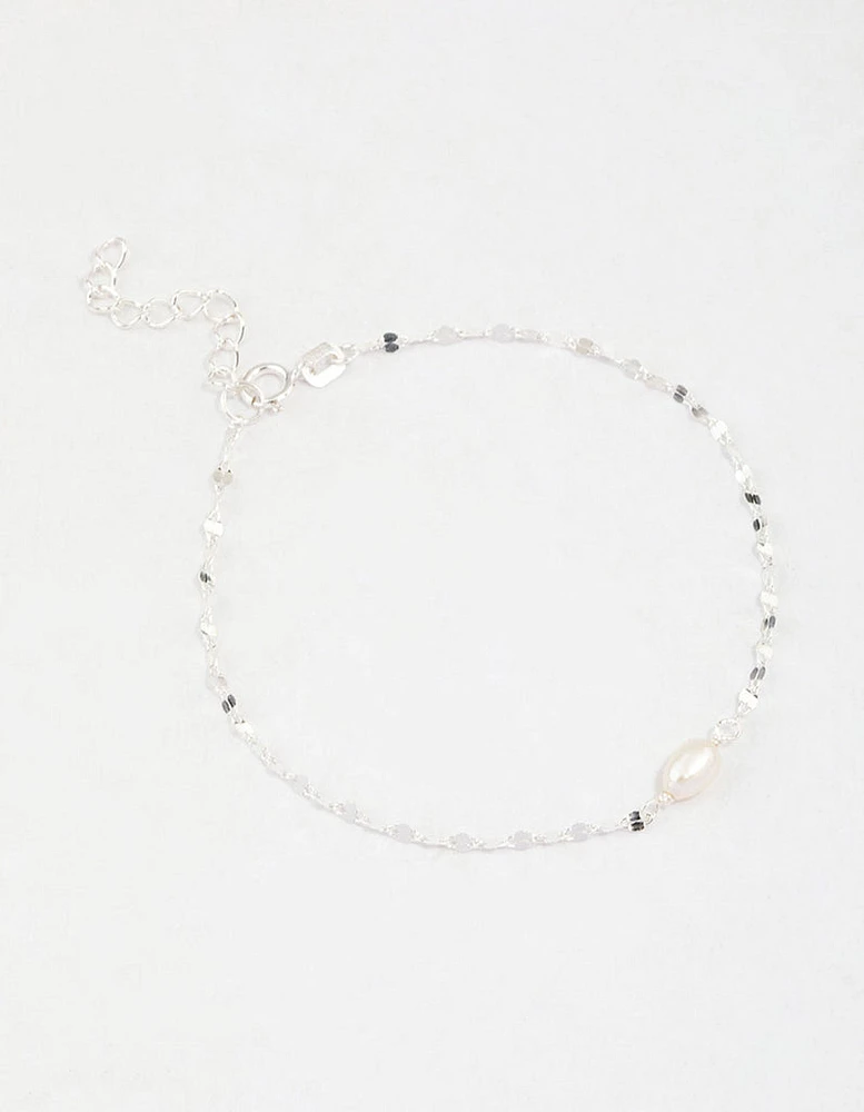 Sterling Silver Lane Rope Pearl Bracelet