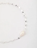 Sterling Silver Lane Rope Pearl Bracelet