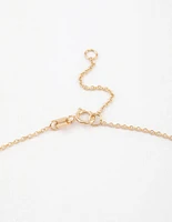 Gold Plated Sterling Silver Round Cubic Zirconia Dainty Necklace