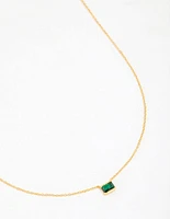 Gold Plated Sterling Silver Horizon Emerald Cut Necklace