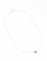 Gold Plated Sterling Silver Horizon Emerald Cut Necklace