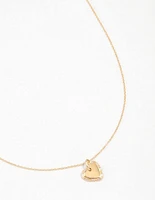 Gold Plated Sterling Silver Baguette Heart Necklace