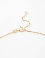 Gold Plated Sterling Silver Baguette Heart Necklace