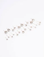 Rose Gold Classic Diamante Graduating Earring 12-Pack