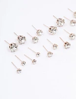 Rose Gold Classic Diamante Graduating Earring 12-Pack