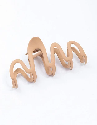 Neutral Wavy Hair Claw Clip