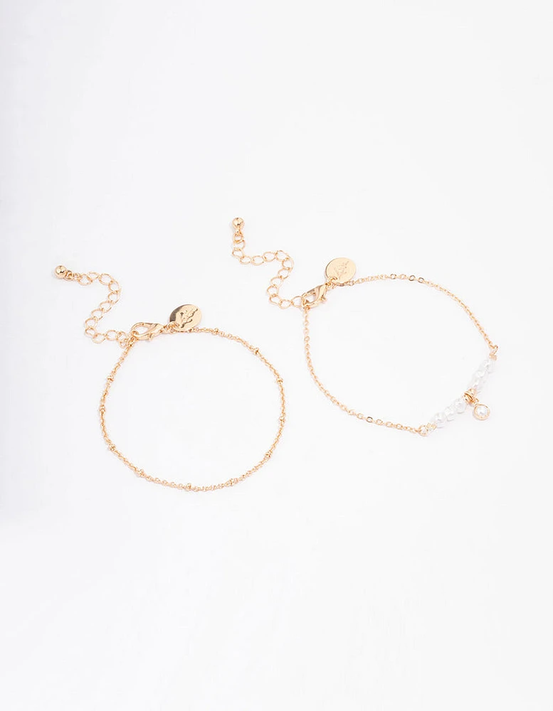 Gold Pearl Bracelet Pack