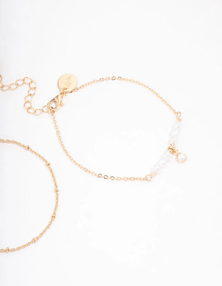 Gold Pearl Bracelet Pack