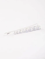 Silver Cubic Zirconia Diamante Hair Slide Pack