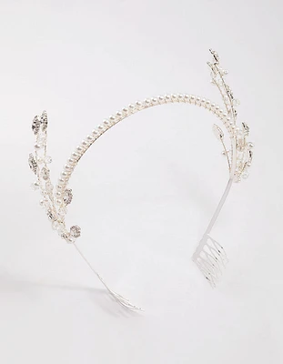 Silver Pearl & Diamante Headband