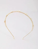 Gold Flower Pearl & Diamante Headband