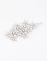 Silver Marquise Flower Hair Clip