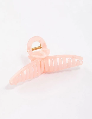 Pink Acrylic Large Heart Hoop Hair Claw Clip