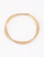 Gold Plated Twisted Cupchain Wrist Cuff