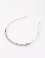 Silver Oval & Pearl Headband