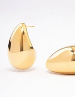 Gold Plated Stainless Steel Large Teardrop Earrings