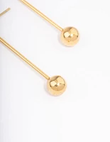 Gold Plated Stainless Steel Small Stick & Drop Earrings
