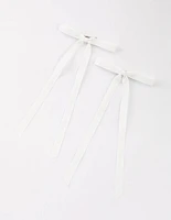 White Fabric Hair Bows Pack