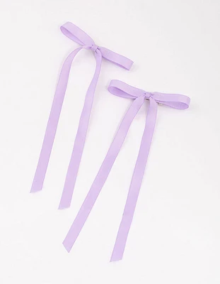 Lilac Fabric Basic Hair Bows Pack