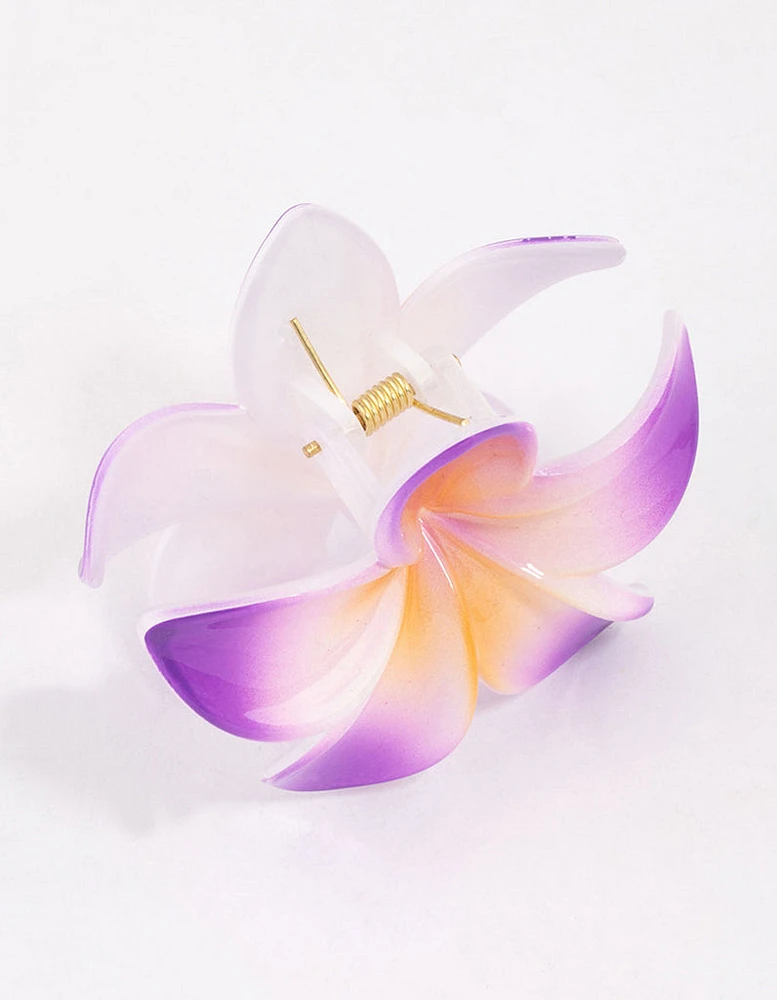 Lilac Frangipani Hair Claw Clip