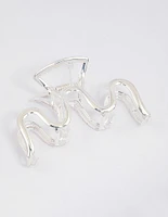 Silver Metal Wavy Hair Claw Clip