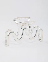 Silver Metal Wavy Hair Claw Clip