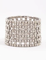 Rhodium Diamante Chunky Cut-Out Bracelet