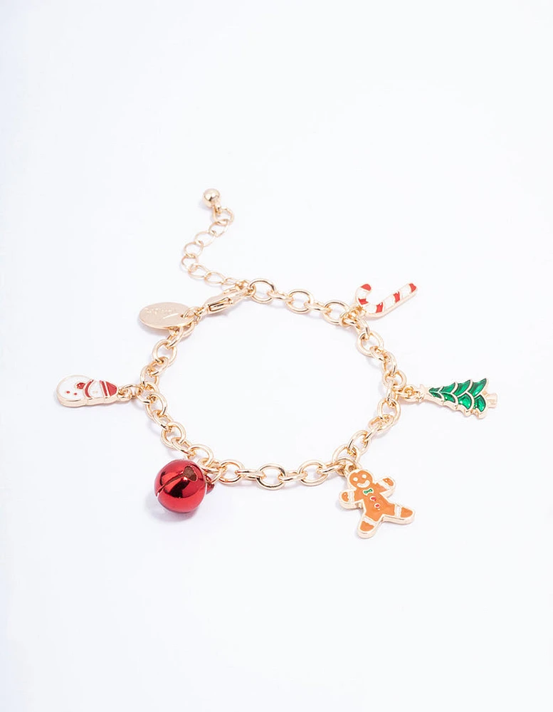 Kids Christmas Gingerbread Charm Bracelet